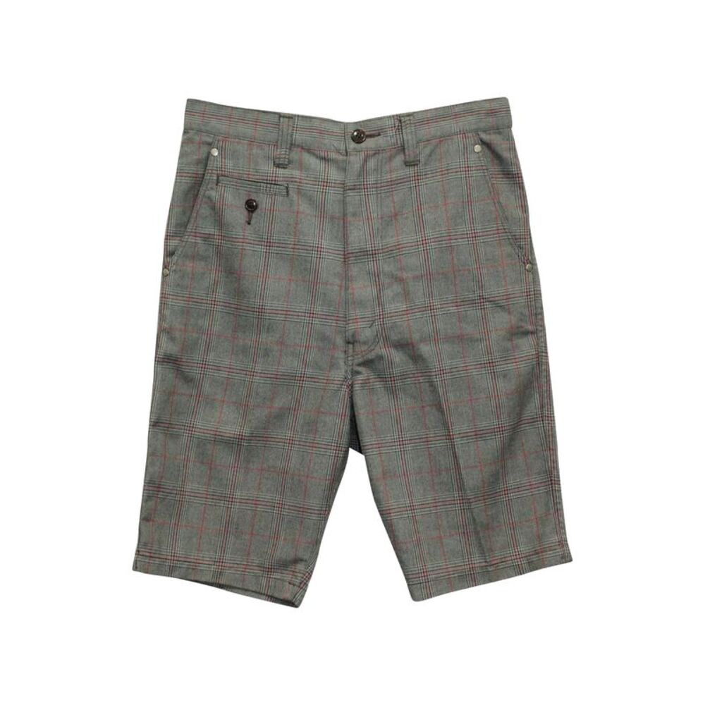 Junya Watanabe Man Plaid Shorts in Grey Polyester